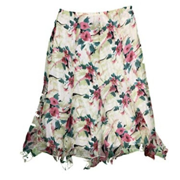 Notations | Skirts | Nwt Notations Medium Semi Sheer Skirt Floral Midi ...